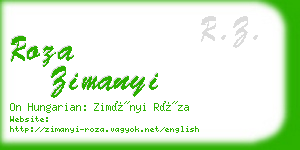 roza zimanyi business card